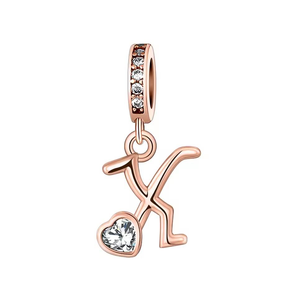 Новый медный с покрытием Rose Gold, Light Gold, двухцветный, с 26 английскими буквами, подвеска-шарм, совместим с браслетами, ожерельями, для самостоятельного изготовления украшений