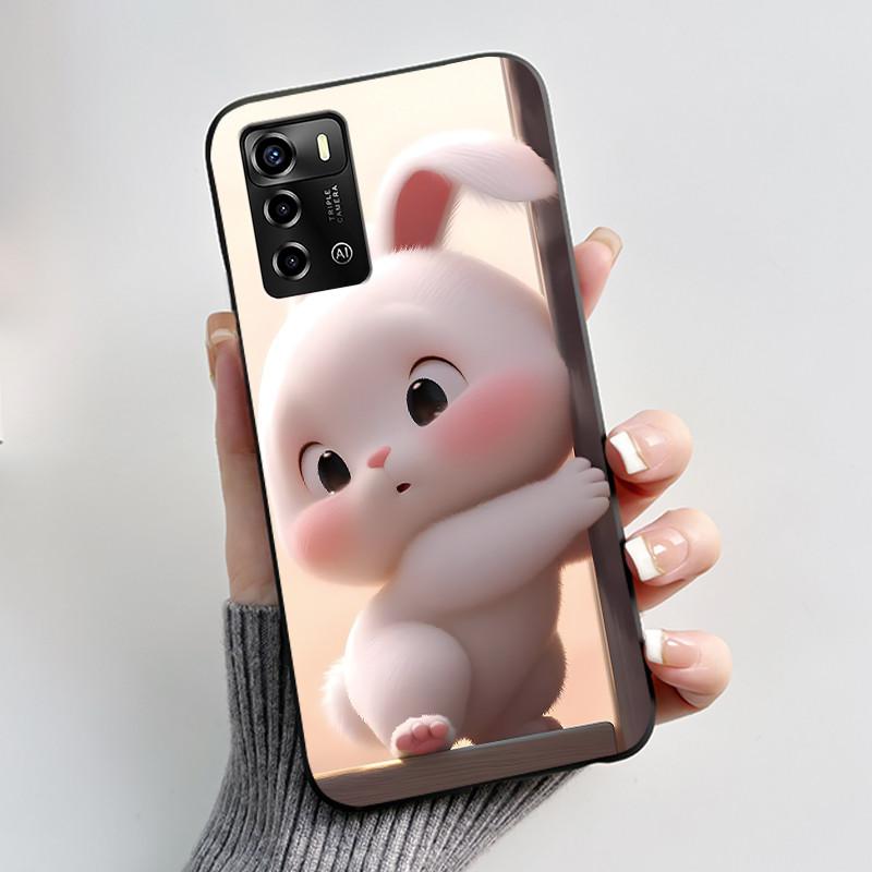 Casing For ZTE Blade A72 4G V40 Vita Phone Case Shell Aesthetic Cute Cat Astronaut Fashion Matte Black Protective Soft TPU Cover
