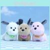 Charming Cartoon Style Plush Dog Pendant Keychain Fluffy Doll For Kids And Collectors