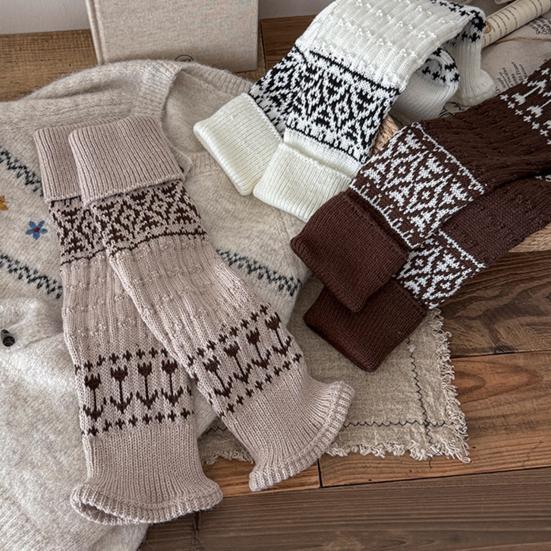 Вязаные гетры женские ретро богемные гетры зимние чехлы для обуви манжеты для сапог для вечеринок свиданий уличной одежды