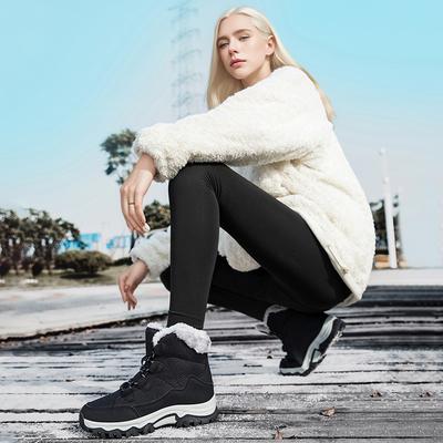Зимние женские сноубутсы Новые уличные утепленные плюшевые женские кроссовки Снежная обувь Теплые на толстой подошве Снегонепроницаемые хлопковые ботинки
