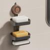 Plastic Suction Cup Soap Holder Wall Mounted Vacuum Suction Soap Dish Soap Sponge Holder  Kitchen