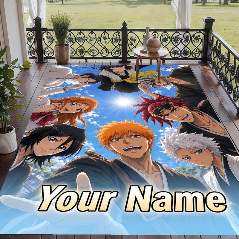 Custom Text Bleach anime Pattern Floor Rug Soft Indoor Carpet Mat Living Room Bedroom
