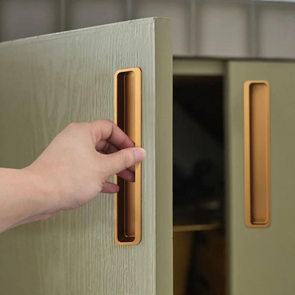 Slotting Recessed Cabinet Door Handle Metal Embedded Stealth Handle Cabinet Door