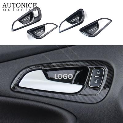 4 шт. Накладка на ручку двери под цвет карбона для Ford Focus 2015 2016 2017 2018 ST RS MK3 версия an ЛЕВАЯ СТОРОНА ABS
