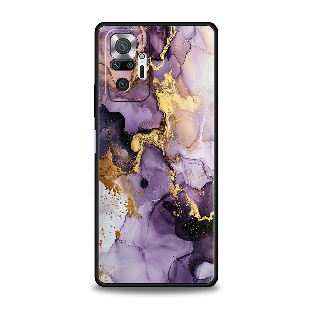 Мраморный чехол для телефона Xiaomi Redmi Note 14 13 5G 10 11 12 Pro Plus 4G 14C 13C 12C 10C Черный чехол