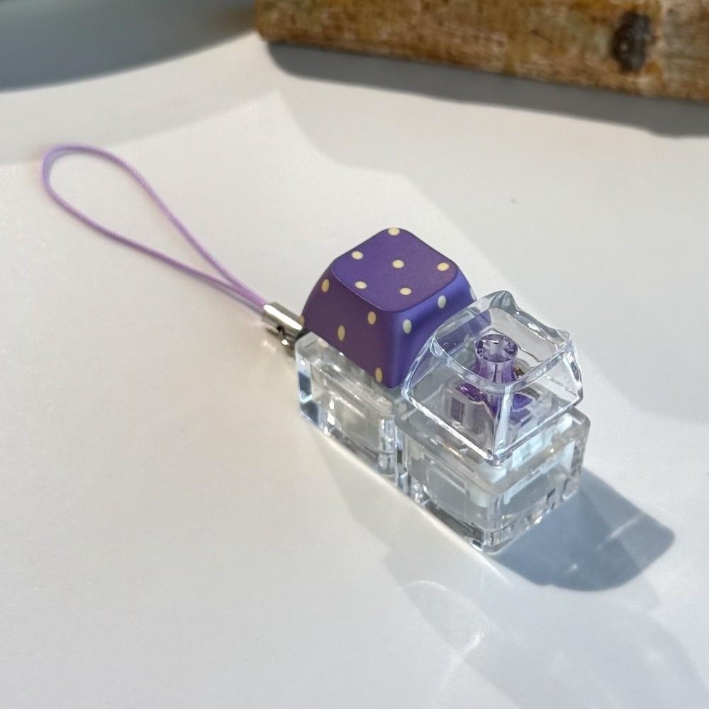 Transparent Base Fidget Keychain Dice Keycap Clicker Pendant Press Toy  Daily Carry