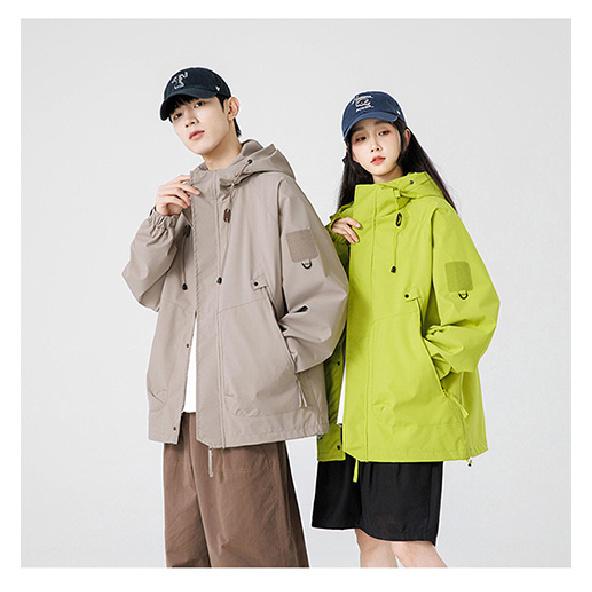 Men's Outdoor Windbreaker Jacket Waterproof Hooded Hiking Coat Streetwear