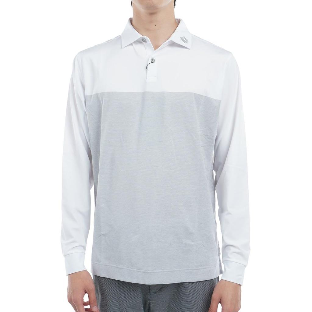 FootJoy Men's Tonal Colorblock Long Sleeve Shirt, White, XXL, FJ-F24-S16, 32095-XXL