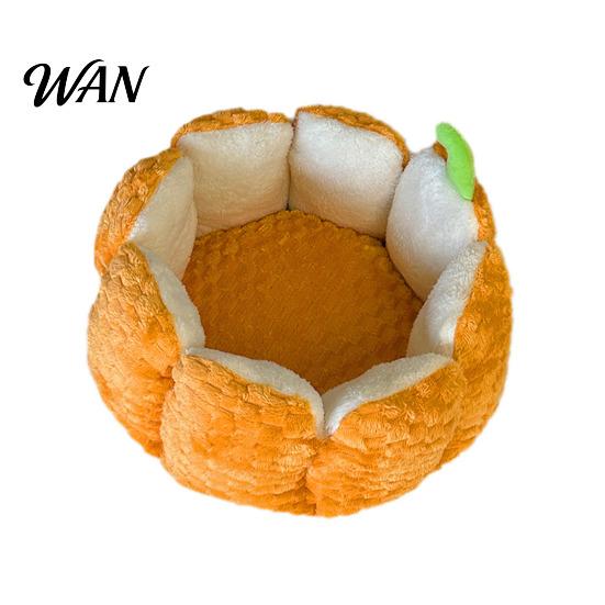 Indoor Pet Bed Option Pumpkin Cat 16.5/19.7 in Soft Fleece Mat Warm Dog Four Seasons Comfortable Enclosed Universal Autumn Winter Mattress Anti-Slip