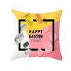 Easter Decorative Pillowcase Cartoon Bunny Egg Print Peach Skin Pillowcase Sofa Cushion Cover Bedroom Room Home Decoration