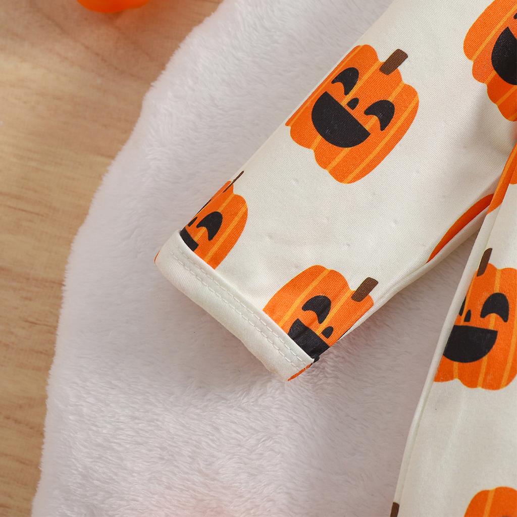 Комбинезон на молнии с рисунком тыквы для мальчиков и девочек, комбинезон с шапочкой