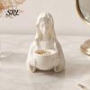 Stable Base Ornament 3D Printed Half-Body Goddess Statue, Elegant Bust Figurine with Storage Decorative Container for Candle Succulents Jewelry,