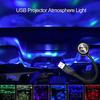 Автомобильный проектор, атмосферный светильник, светодиодный RGB, портативный, с вращением на 360 °, USB, звездный ночник, романтический для украшения (андроид микро)