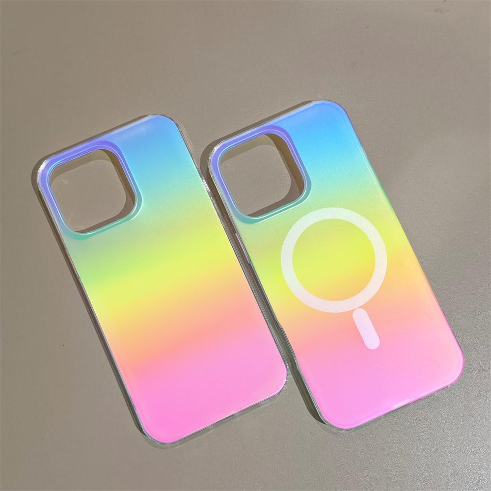 Матовый лазерный градиентный радужный магнитный чехол для For Iphone 17 Air 16 1 14 13 12 11 Pro Max Plus 16E Для противоударного чехла