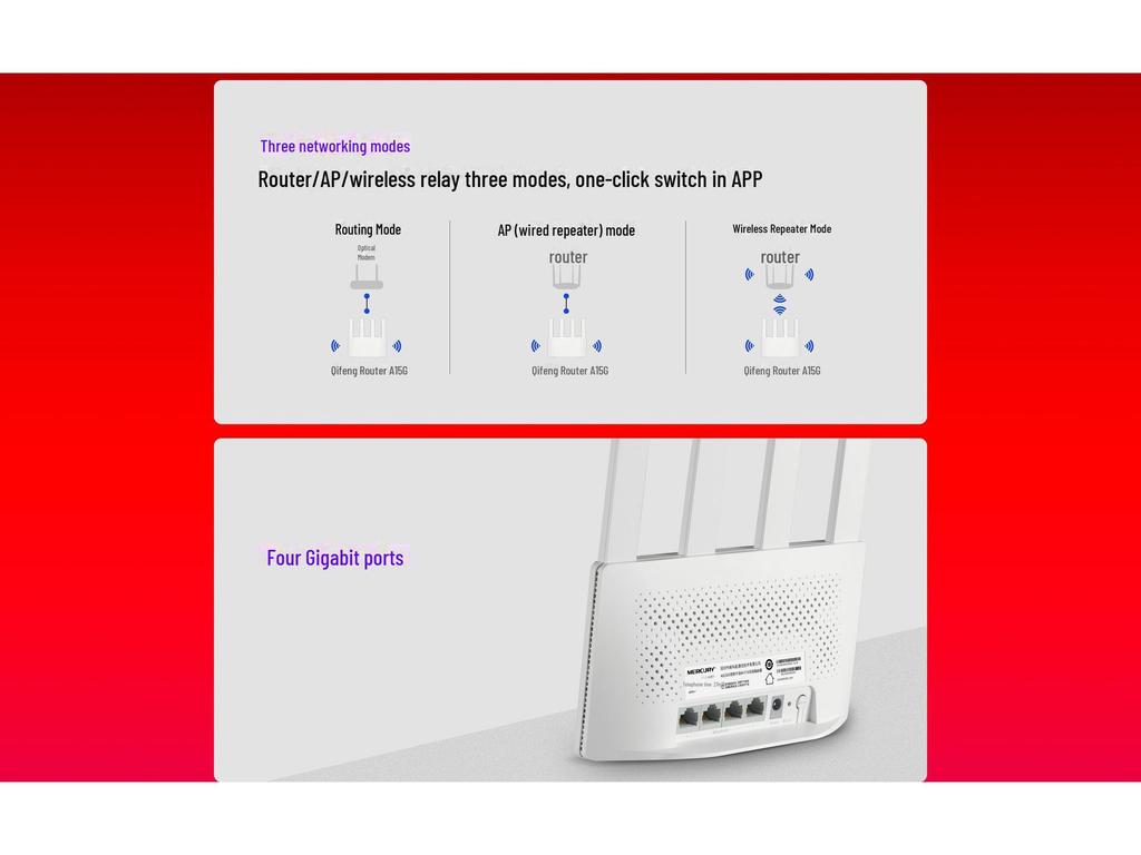 Двухдиапазонный гигабитный Wi-Fi 6 роутер Mercury AX1500 A15G - Готов для игр, совместим с IPV6