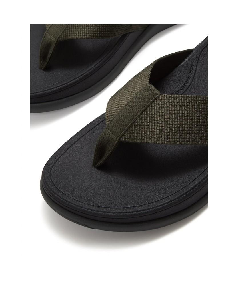 Мужские шлепанцы Fitflop F-Mode Go с текстурированной тесьмой и ремешком между пальцами - Глубокий оливковый (Ft64K1T08J)