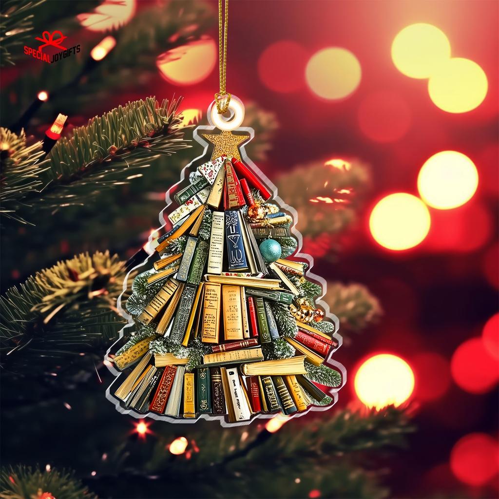 Рождественское 2D Плоское Украшение Форма Книги Дерево с Чашкой Кофе Звезда Праздничный Домашний Декор Уникальное Украшение в Литературном Стиле