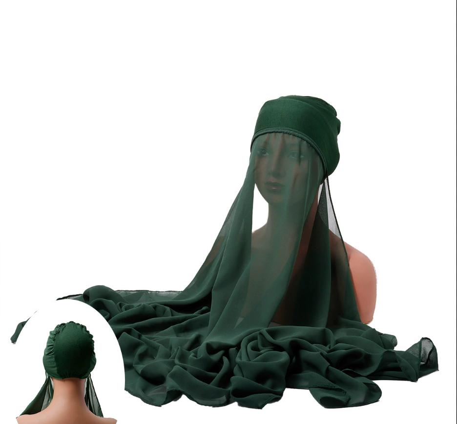 Рамадан Готовые Хиджабы Шифоновый Хиджаб Шарф с Джерси Шапочками Боннет Дизайн Бренда Мусульманский Шарф Женский Исламский Подхиджаб Хиджабы