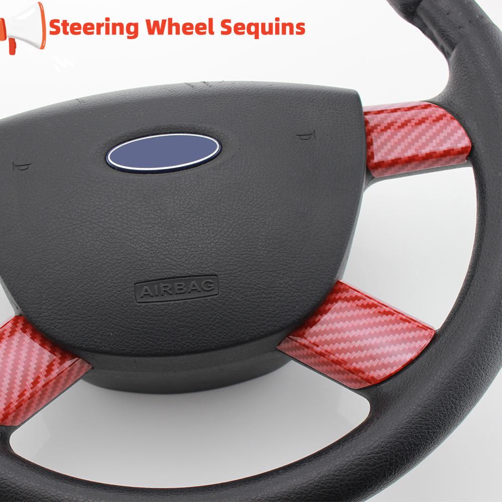 4Pcs/set for Ford Focus 2 Mk2 2005-2011 ABS Car Steering Wheel Panel Sequins Cover Trim Sticker Accessories