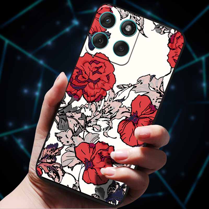 For Motorola Edge 60 Fusion Case 60Stylus 3D Flowers Emboss Phone Cases for Moto Edge 60 PRO Stylus Back Soft Silicone Bumper