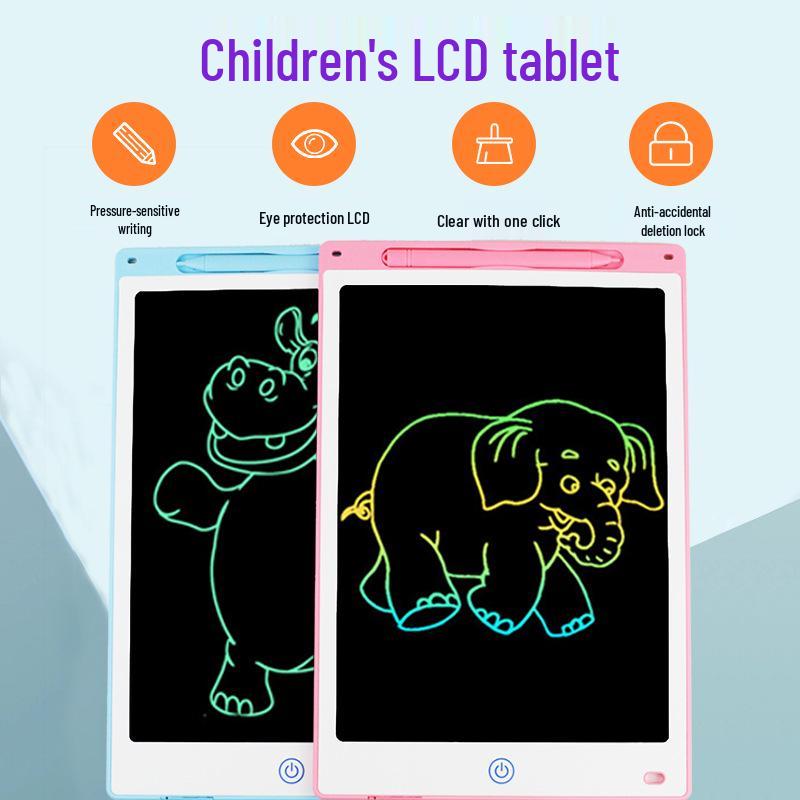 White LCD Drawing Board for Kids - 8.5", 10", 12" Educational Handwriting & Art Toy
