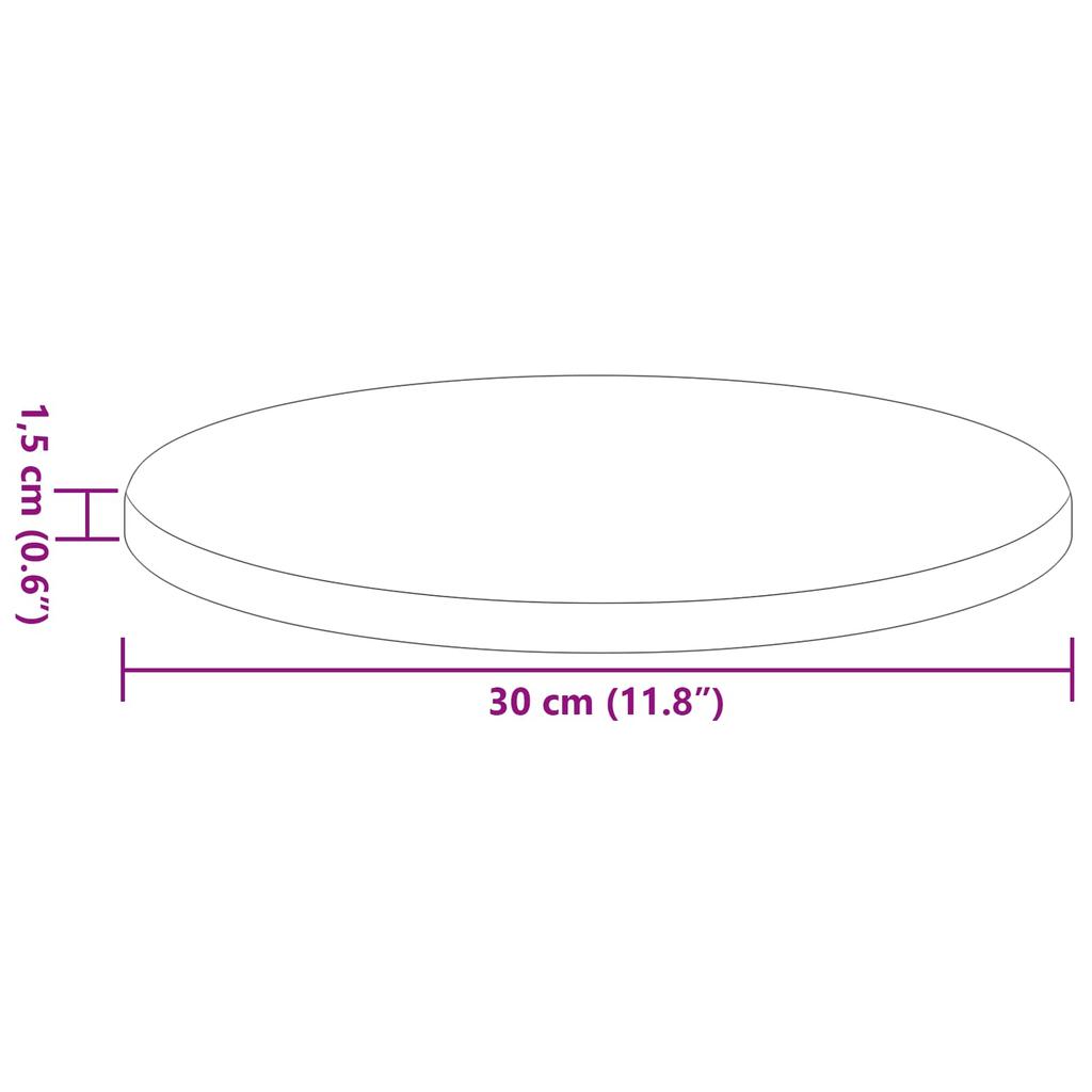 High Gloss White Table Top Ø 30 x 1.5 cm Wood Based Material
