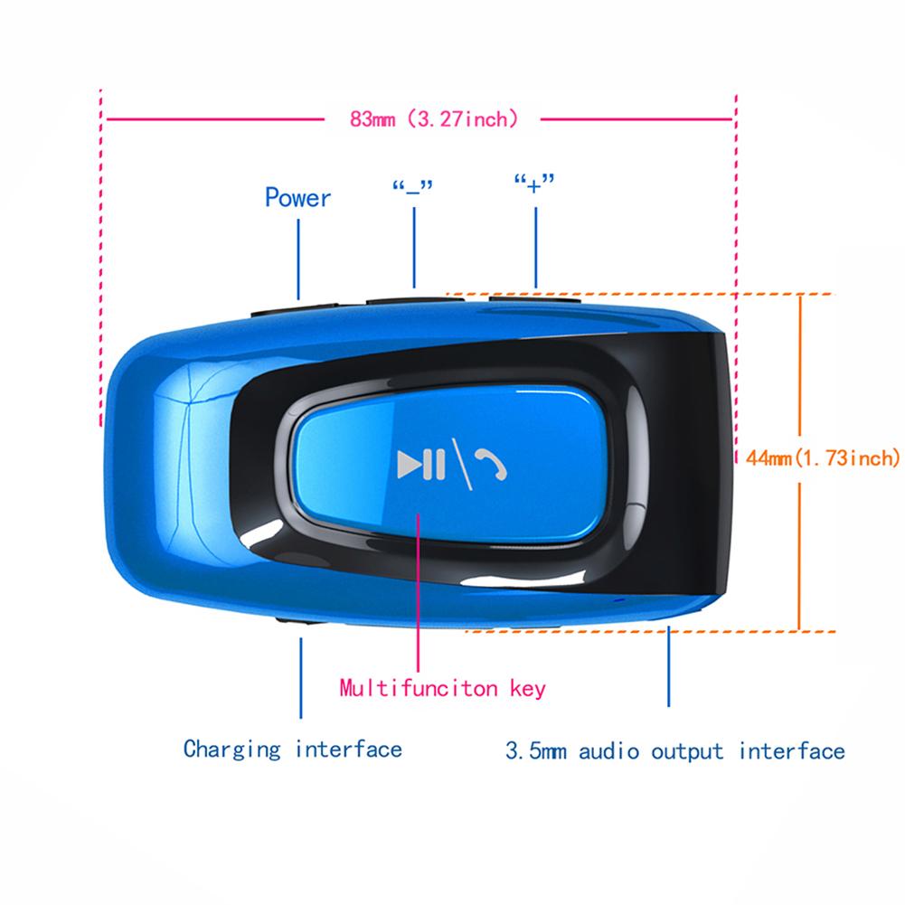 Водонепроницаемая Bluetooth-гарнитура для мотоциклетного шлема, 1000 мАч, Bluetooth5.0, переговорное устройство, время работы в режиме ожидания 360 часов