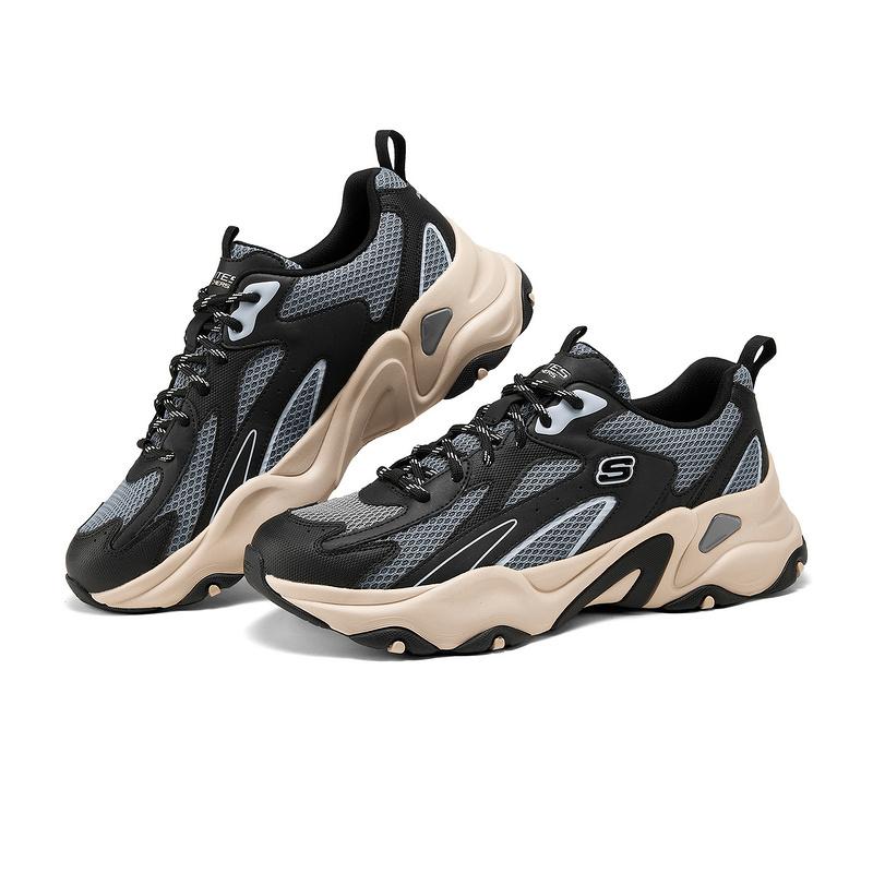 Skechers D'LITES 5.0 Мужские Черно-серые Низкие Папины Кроссовки 232496-BKMT
