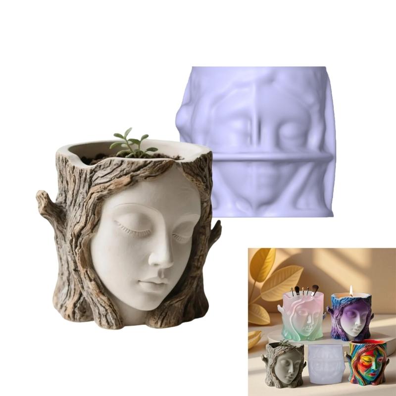Гибкая силиконовая форма-кашпо в форме тени дерева для Resin Art, литья бетона, цемента, декоративный контейнер для свечей