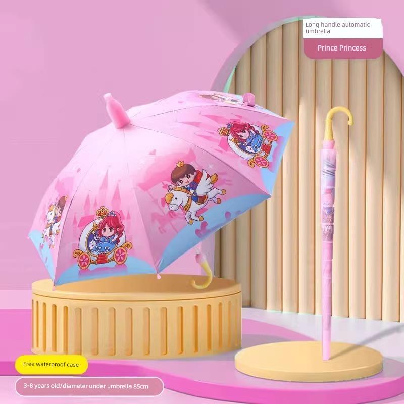 Children's Umbrella Kindergarten Baby Boys and Girls Kids Student Cartoon School Umbrella Lightweight Dinosaur Unicorn Umbrella
