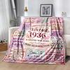 Vintage Anniversary Greetings Blanket Soft & Cozy Suitable for Office Chair Sofa Seaside for All Occasions Playful Design Gifts For Family Or Friends