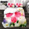 Комплект пододеяльников с розами из микрофибры, романтические цветы, парное одеяло, подарок на День святого Валентина, цветочная тема, королевское одеяло, покрывало