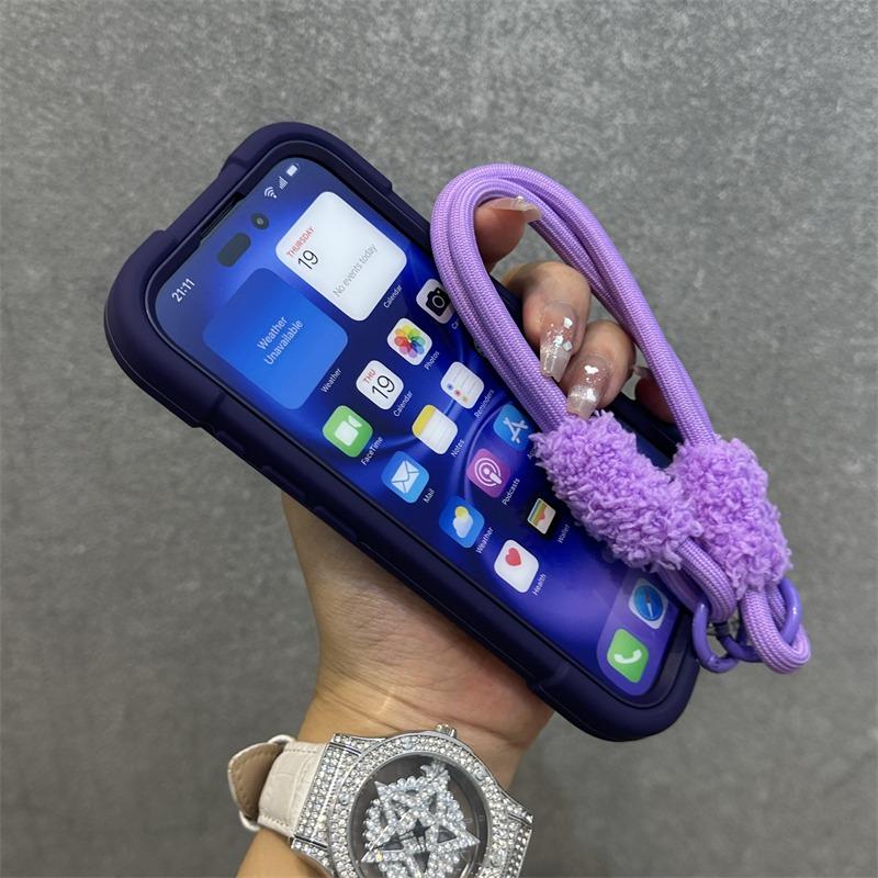 Чехол-держатель 3 в 1 повышенной прочности для iPhone 16 17 15 14 13 12 11 Pro Max Plus Air Противоударный с ремешком-цепочкой