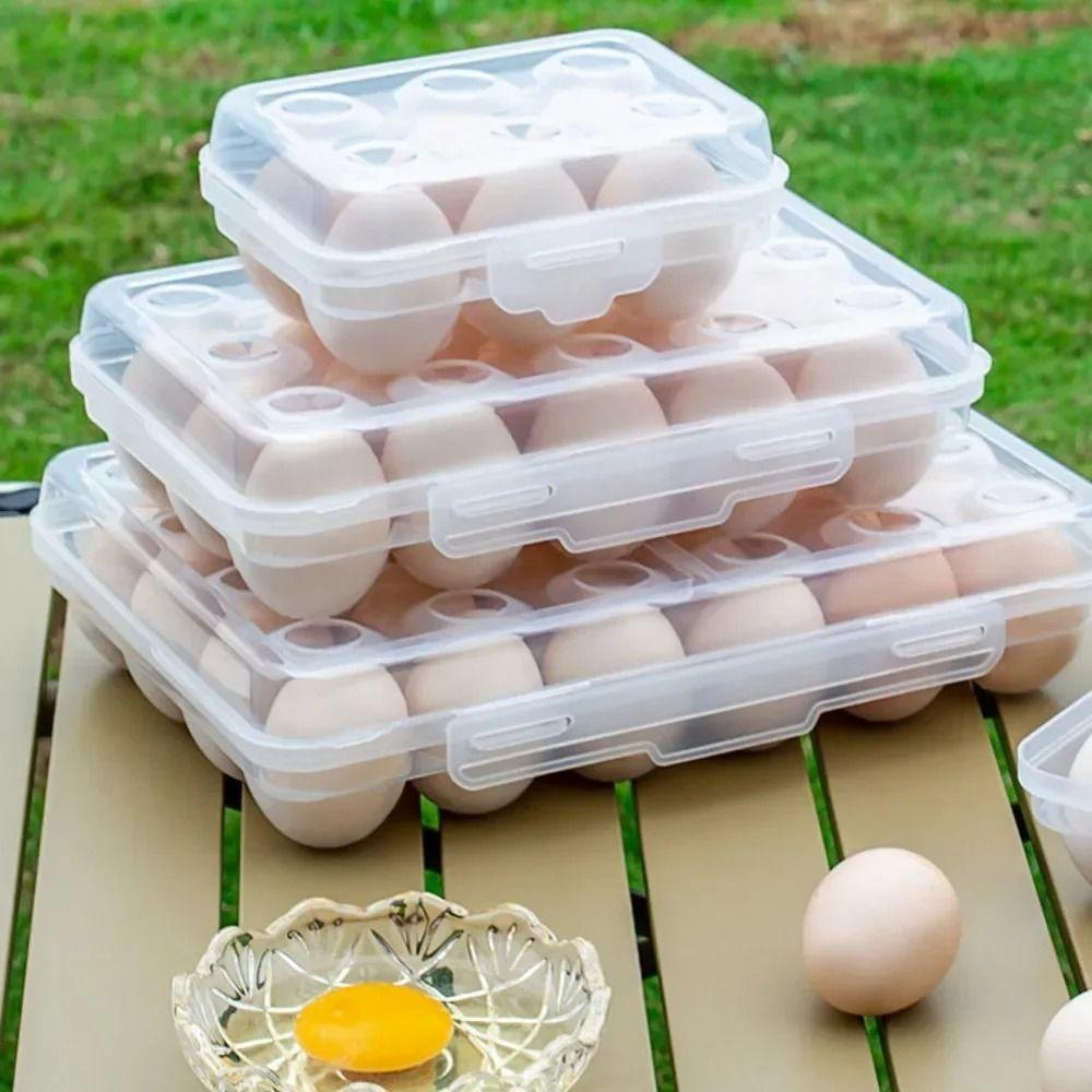 Stackable Design Egg Storage Box Plastic Egg Tray Space Saver Egg Holder  Outdoor Activities