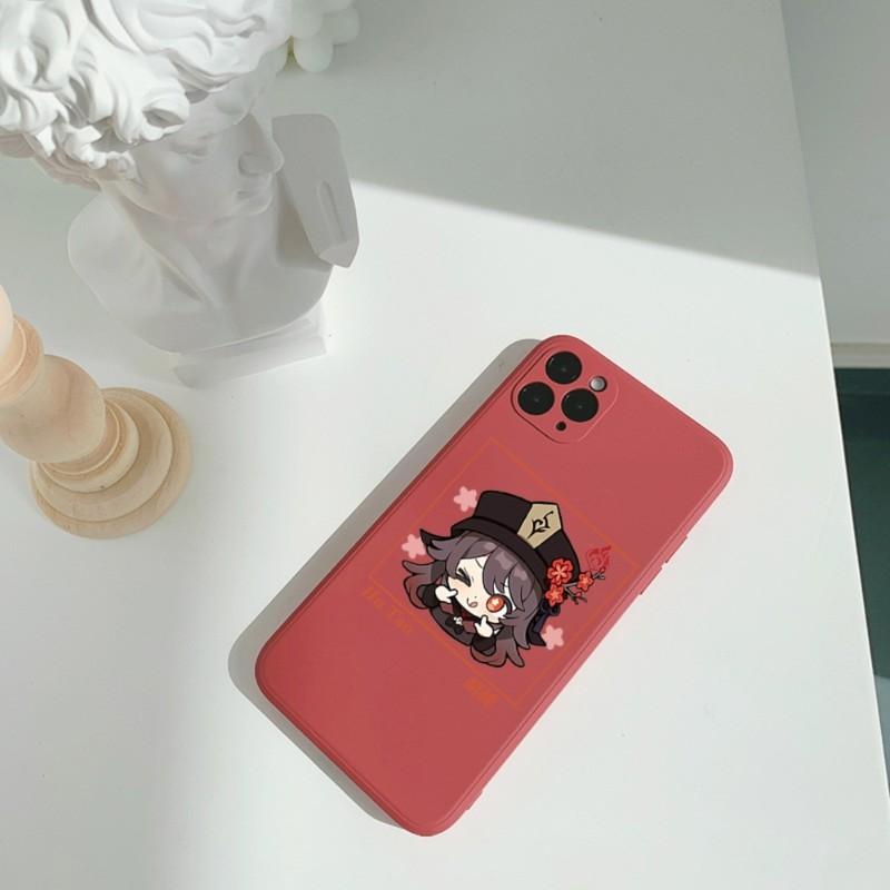 Чехол для телефона Genshin Xiao Hutao для iPhone 11 12 13 Pro Max X XR XS Max 6 6S 7 8 Plus SE 2022, жидкий квадратный цветной чехол для телефона
