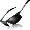 Polarized Sports Sunglasses UV400 Sunglasses Black Alloy Ultra Light Sunglasses for Men 8177 [DUCO] Men's AL-MG Driving/Biking/Fishing/Running/Golf