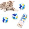 Игрушка для кошек в виде помпона для кошек, интерактивная, для кошек, цветная, прыгучая, облегчающая недостаток для кошек, один набор из 3 мячей, кошки, игрушка, мяч, мяч, встроенный колокольчик,