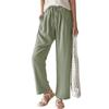Spring and Summer Loose Casual Women's Pant Solid Colour Elastic Waist Tie Straight Trousers