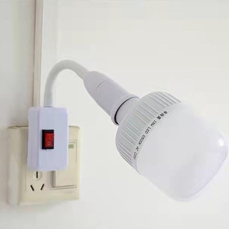 1 шт., европейская/британская вилка, светодиодная настольная лампа, шланг, рычаг управления, E27, прямая вилка, поворотная головка, патрон лампы E27 с выключателем