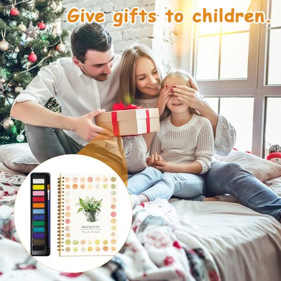 Рабочая тетрадь с 12 цветами пигмента, пошаговое руководство по рисованию животных и цветов