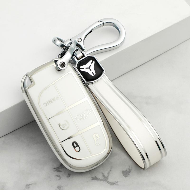 Чехол-брелок из ТПУ для умного ключа автомобиля с 5 кнопками для Jeep Cherokee Wrangler Compass Renegade Grand Patriot Grand Брелок