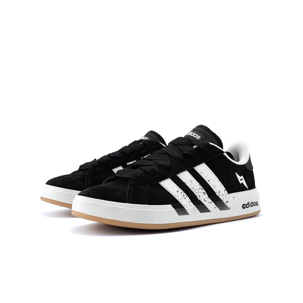 Adidas Grand Court Base 00s Ink Shadow Flash Abrasion Resistant Low top Skateboard Shoes Unisex Black White JP6335(Team581)