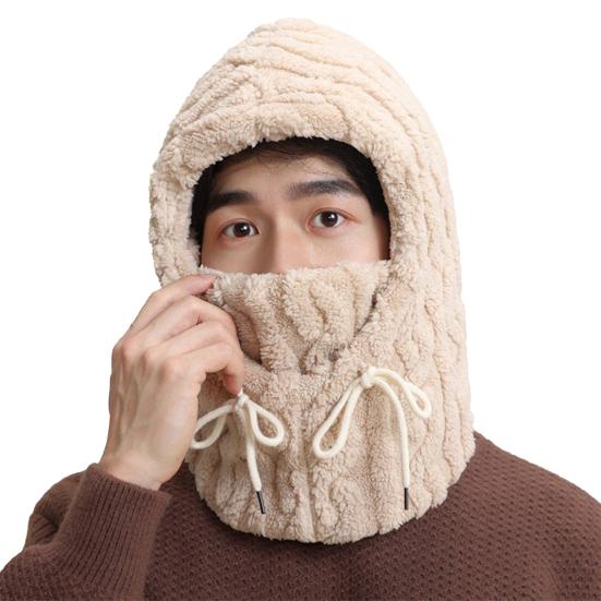 Флисовый балаклава для женщин Зимний цельный набор шапка-шарф Ветрозащитный лыжный подшлемник для лица