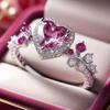 Популярное новое парное женское кольцо с фиолетовым цирконом, кольцо из сплава с полным набором цирконов