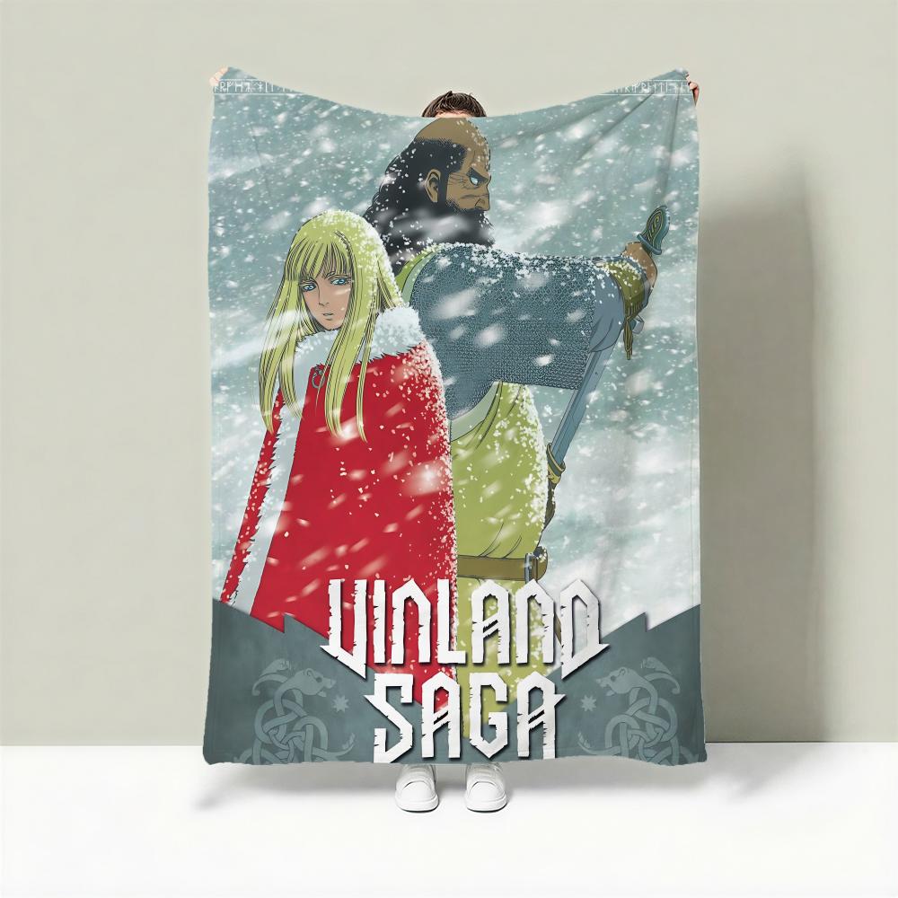 Anime V-Vinland Saga Throw Lightweight 240g Flannel Blanket Soft Skin-friendly for Summer Cooling