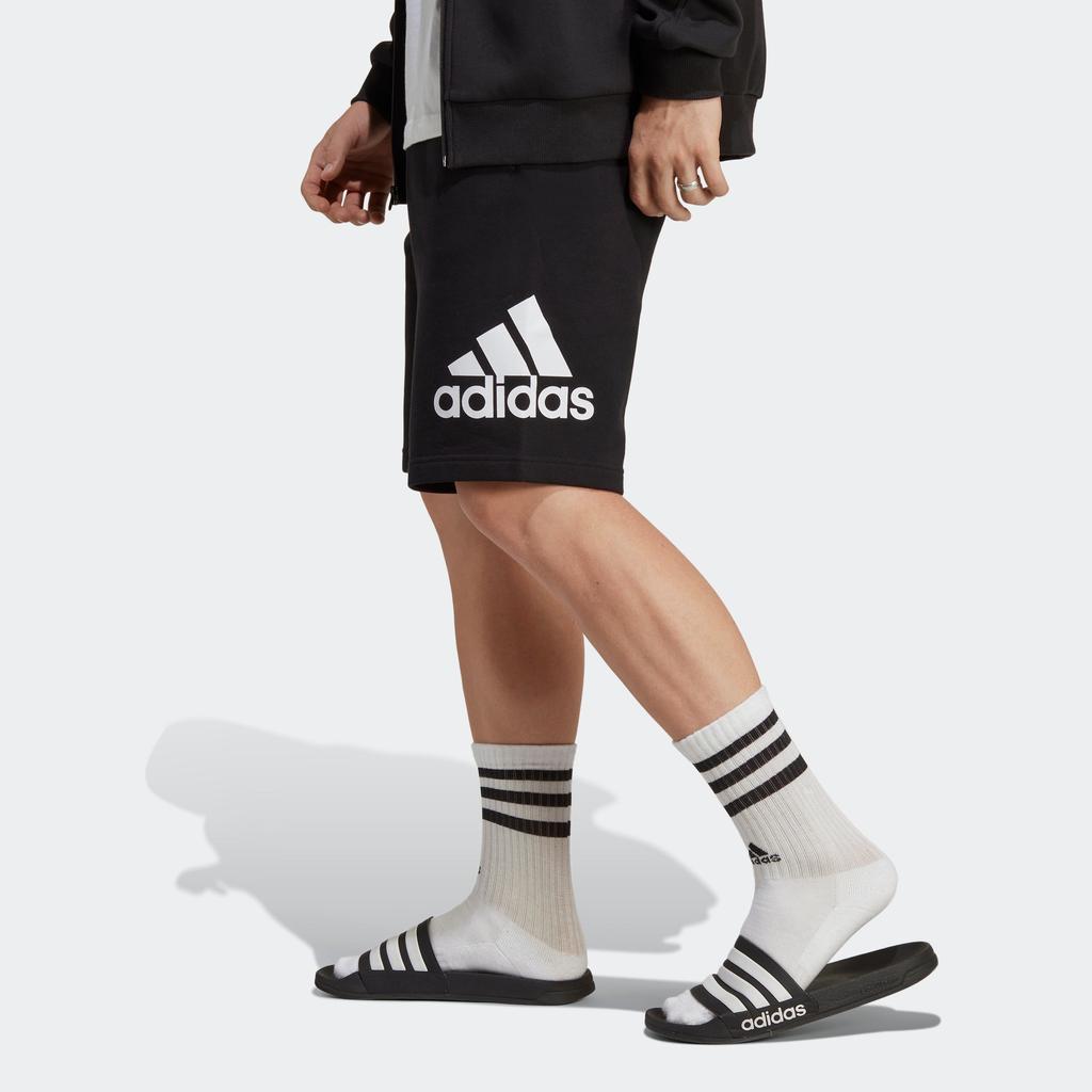 Adidas Шорты из френч терри Essentials с буквенным логотипом, мужские шорты, черные IC9401