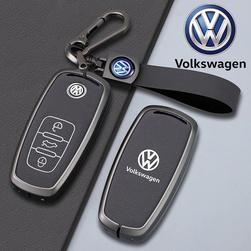 Для VOLKSWAGEN VW Чехол-держатель для автомобильного ключа из цинкового сплава и кожи, брелок для VW Tiguan Touran Caddy Beetle Jetta Eos Golf Polo H