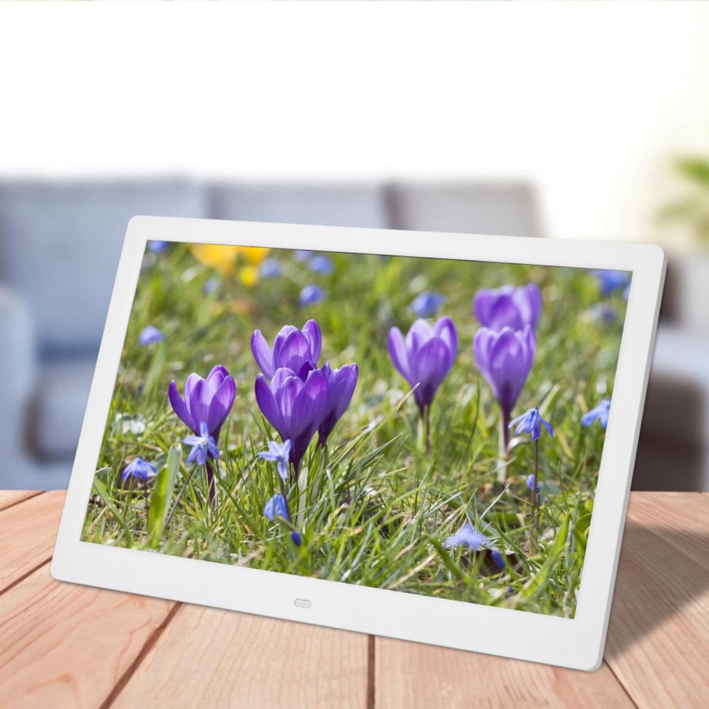 14inch 16:9 1280*800 HD Wide Screen Digital Photo Frame Electronic Album White AC100240V