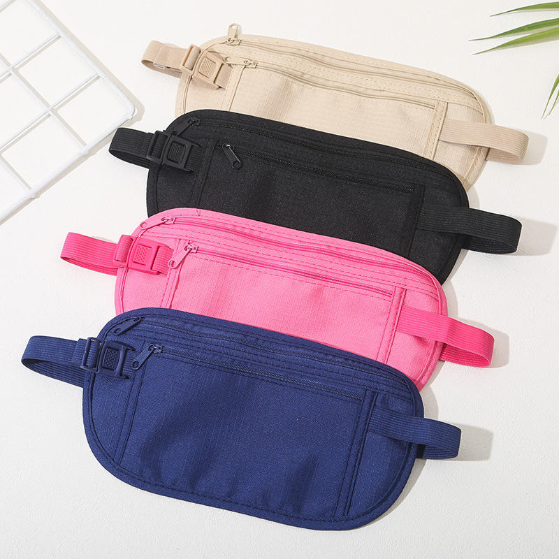 Невидимые дорожные поясные сумки-кошельки Для паспорта Поясная сумка для денег Скрытый кошелек для безопасности Универсальные спортивные поясные сумки для унисекс